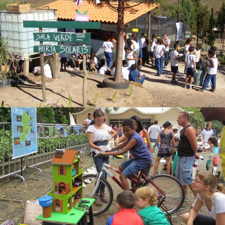 Mirante educativo – solar e lunar – com diversas informações e objetos interativos (rosa dos ventos, sol, lua, planetas, constelações, catálogos, telescópio etc.) que apresentam e valorizam a biodiversidade terrestre do Bioma Mata Atlântica.